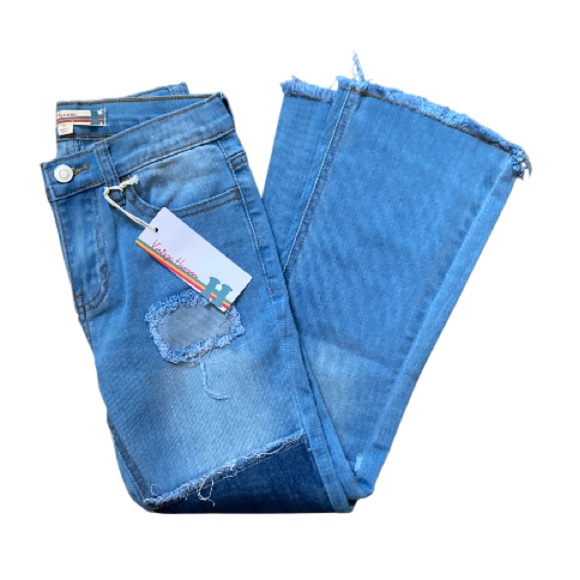 Vintage Havana Light Blue Distressed Flare Jeans NWT Size 10 - Picture 4 of 8